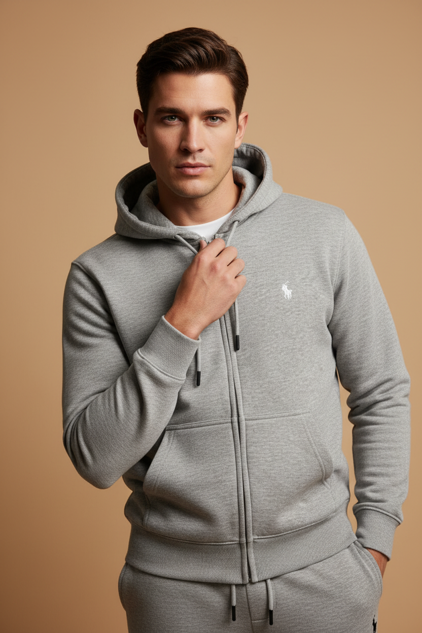 Premium Grey Heather Track Suit - Luxury athletic wear