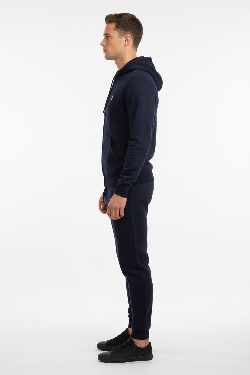 Navy Tracksuit Model Side